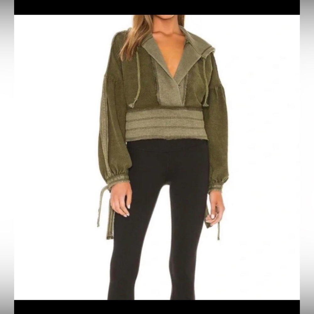 Free People Green X Fp Movement Half Court Sweatshirt Size Small